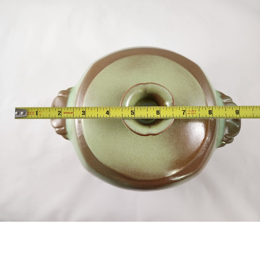 Vintage MCM Prairie Green Frankoma 2 piece Casserole Baker Bean Pot with Lid 5W - Picture 8 of 8